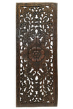Floral Wood Carved Wall Panel. Wall Hanging. Size 35.5"x13.5" Available Color Options