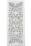 Floral Wood Carved Wall Panel. Wall Hanging. Asian Home Decor. Decorative Thai Wall Relief Panel Sculpture. Large Wood Wall Plaque 35.5"x13.5"x0.5" Color Options Available