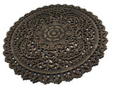 Round Carved Wood Wall Panel