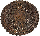 Elegant Medallion Wood Carved Wall Plaque. Round Wood Carved Floral Wall Art. Asian Home Decor Wood Wall Panels. Wall Hangings. Wood Wall Decor. Size 36" Color Options Available