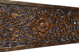 Floral Wood Carved Wall Panel.  Tropical Floral Wood Carved Wall Panel Home Decor. 35.5"x13.5" Color Options Available