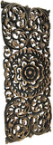Floral Tropical Large Carved Wood Wall Panel. Asian Wall Art Home Decor. Extra Thick. Available Options Sizes 36"/48" and Colors