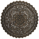 Rustic wall decor round carved wood wall art panel