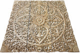 Large Wood Carved Square Wall Art Panel.  Asian Home Decor. Available size 24" and 36" Color Option