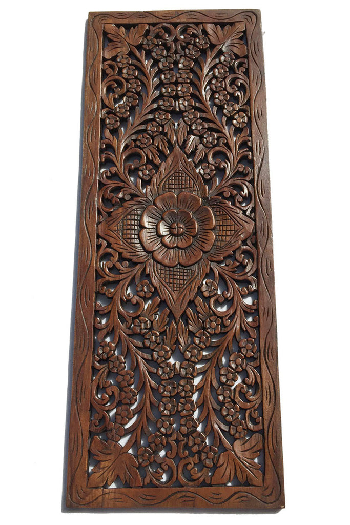 Asian Wood Carving Wall Art Panel