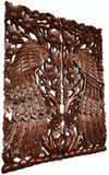 Peacock carved wood wall art panel home decor