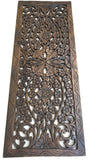 Floral Wood Carved Wall Panel. Wall Hanging. Asian Home Decor. Decorative Thai Wall Relief Panel Sculpture. Large Wood Wall Plaque 35.5"x13.5"x0.5" Color Options Available