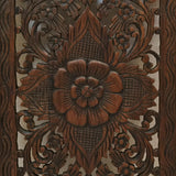 Floral Wood Carved Wall Panel. Wall Hanging. Size 35.5"x13.5" Available Color Options