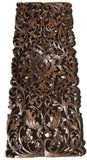 Floral Tropical Large Carved Wood Wall Panel. Asian Wall Art Home Decor. Extra Thick. Available Options Sizes 36"/48" and Colors
