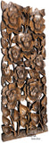 Rose Flower Carved Wood Wall Panel. Brown 35.5”x13.5” Extra Thick Color Options Available