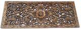 Floral Wood Carved Wall Panel. Decorative Thai Wall Relief Panel Sculpture. Size 35.5"x13.5"Available Color Options