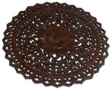 2' round wood wall art decor floral 