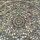 Elegant Wood Carved Wall Plaque. Wood Carved Floral Wall Art. Asian Home Decor Wall Art Panels. Bali Home Decor. 48" Color Options Available