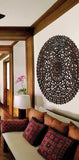 Elegant Medallion Wood Carved Wall Plaque. Floral Bali Rustic Home Decor Wall Art. Asian Home Decor Wall Panels Size 36" Color Options Available
