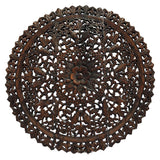 Elegant Medallion Wood Carved Wall Plaque. Floral Bali Rustic Home Decor Wall Art. Asian Home Decor Wall Panels Size 36" Color Options Available