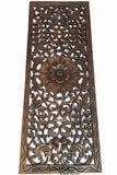 Floral Wood Carved Wall Panel. Rustic Home Decor Carving Wood Plaque. Window Screen. Color Options Available, 35.5"x13.5"x0.5"