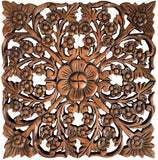 small floral wood carving brown decoration