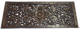 Floral Wood Carved Wall Panel. Decorative Thai Wall Relief Panel Sculpture. Size 35.5"x13.5"Available Color Options