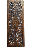 Floral Wood Carved Wall Panel. Wall Hanging. Decorative Contemporary Wall Panel. 35.5"x13.5"x0.5" Color Option Available