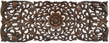Floral Tropical Large Carved Wood Wall Panel. Asian Wall Art Home Decor. Extra Thick. Available Options Sizes 36"/48" and Colors