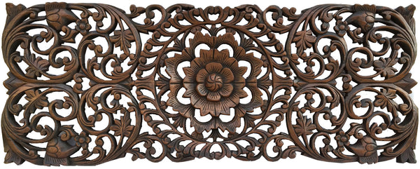 Floral Wood Carved Wall Panel. Wood Wall Decor for Sale – Asiana Home Decor