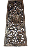 Floral Wood Carved Wall Panel. Decorative Thai Wall Relief Panel Sculpture. Size 35.5"x13.5"Available Color Options