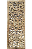 Floral Wood Carved Wall Panel. Decorative Thai Wall Relief Panel Sculpture. Large Carved Wood Wall Panel 35.5"x13.5" Color Options Available