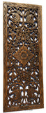 Floral Wood Carved Wall Panel Decoration. Asian Home Decor Wall Hanging. Large Wood Wall Plaque 35.5"x13.5"x0.5" Color Options Available