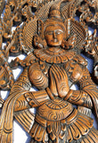 Traditional Thai Sawaddee Figure Wall Art Panels. Asian Home Decor. Brown. 35.5”x13.5”x1" Each, Set of 2 pcs