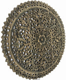 Elegant Medallion Wood Carved Wall Plaque. Floral Bali Rustic Home Decor Wall Art. Asian Home Decor Wall Panels Size 36" Color Options Available