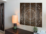Carved Wood Sacred Floral Asian Home Decor Wall Art Panels. Bali Home Decor. Size 48" Color Options