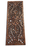 Floral Wood Carved Wall Panel. Wall Hanging. Asian Home Decor. Decorative Thai Wall Relief Panel Sculpture. Large Wood Wall Plaque 35.5"x13.5"x0.5" Color Options Available