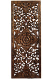 Floral Tropical Wood Carved Wall Art. Wall Hanging. Coastal Home Decor. Large Wood Wall Plaque 35.5"x13.5"x0.5" Color Options Available