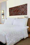 Headboard Floral Tropical Carved Wood Wall Panel. Balinese Wall Sculpture Panel. Size 27"x48" Dark Brown