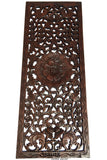 Floral Wood Carved Wall Panel. Rustic Home Decor Carving Wood Plaque. Window Screen. Color Options Available, 35.5"x13.5"x0.5"