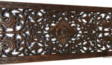 Floral Wood Carved Wall Panel Decoration. Asian Home Decor Wall Hanging. Large Wood Wall Plaque 35.5"x13.5"x0.5" Color Options Available