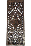 Floral Wood Carved Wall Panel. Decorative Thai Wall Relief Panel Sculpture. Size 35.5"x13.5"Available Color Options