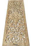 Floral Wood Carved Wall Panel. Decorative Thai Wall Relief Panel Sculpture. Size 35.5"x13.5"Available Color Options