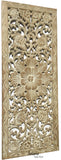 Floral Leaf Wood Carved Wall Panel. Tropical Home Decor. Size 35.5"x13.5"Color Options Available
