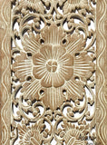 Floral Leaf Wood Carved Wall Panel. Tropical Home Decor. Size 35.5"x13.5"Color Options Available