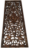Floral Wood Carved Wall Panel.  Tropical Floral Wood Carved Wall Panel Home Decor. 35.5"x13.5" Color Options Available