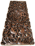 Floral Tropical Large Carved Wood Wall Panel. Asian Wall Art Home Decor. Extra Thick. Available Options Sizes 36"/48" and Colors