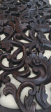 Tropical Home Decor. Bali Home Decor. Floral Wall Art Panel. Wood Carving Headboard 35.5"x13.5" Extra Thick. Set of 2. Color Options Available