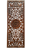 Floral Wood Carved Wall Panel. Rustic Home Decor Carving Wood Plaque. Window Screen. Color Options Available, 35.5"x13.5"x0.5"