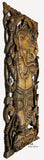 Ganesha Standing Buddha Holding Lotus Flower Wall Art. Brown Finish 35.5"x13.5" Extra Thick