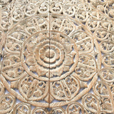 Elegant Wood Carved Wall Plaque. Wood Carved Floral Wall Art. Asian Home Decor Wall Art Panels. Baliness Home Decor. 48" Square Available in Brown and White Wash