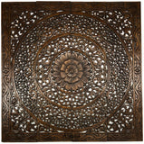 Carved Wood Sacred Floral Asian Home Decor Wall Art Panels. Bali Home Decor. Size 48" Color Options