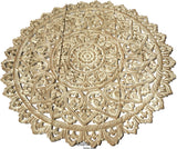 Elegant Medallion Wood Carved Wall Plaque. Large Round Lotus Wood Carving Wall Decor Panel. Available Size 36" and 48" Color Options Available