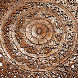 Elegant Wood Carved Wall Plaque. Asian Home Decor Wood Carved Floral Wall Art Panel. Size 48" and 60" Color Options Available