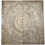 Elegant Wood Carved Wall Plaque. Tropical Asian Home Decor. 48" Square Color Options